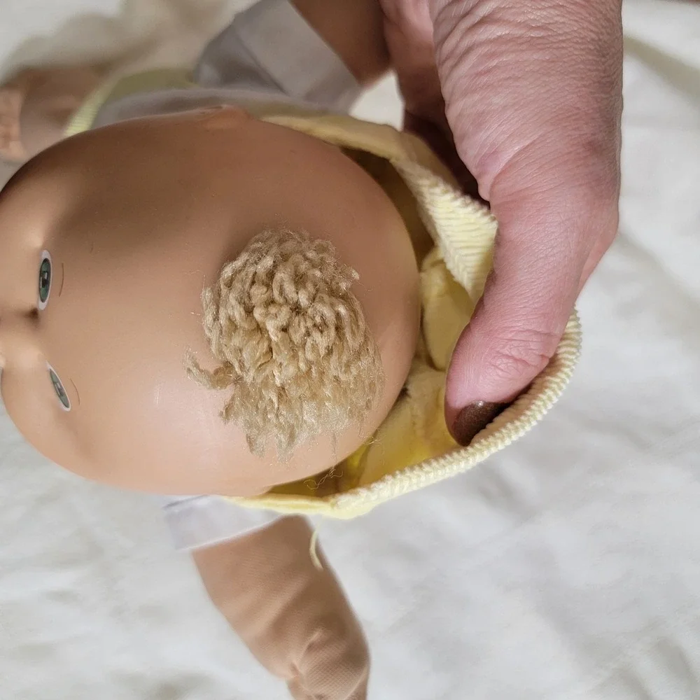 VTG 1984 Cabbage Patch Kids‎ Preemie Doll HM #4 Yarn Hair Tuft Sailboat Corduroy